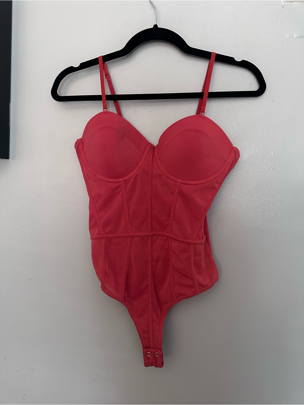 ReoRia Coral Structured Bustier Bodysuit with Adjustable Straps